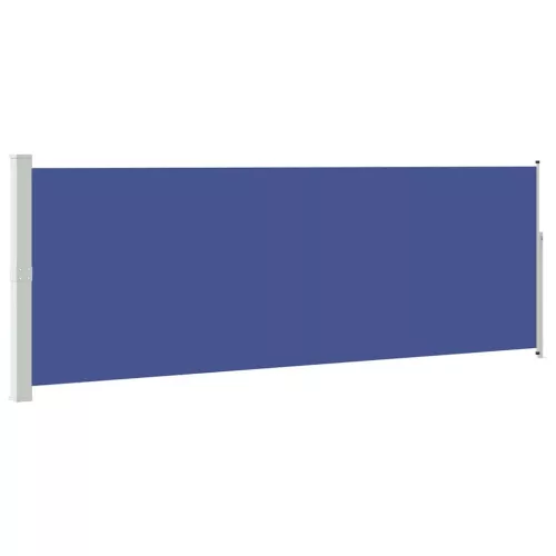 Kék behúzható oldalsó napellenző 160 x 500 cm