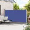 Kék behúzható oldalsó napellenző 160 x 500 cm