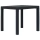 Antracitszürke rattan küllemű műanyag kerti asztal 79x79x72 cm