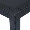 Antracitszürke rattan küllemű műanyag kerti asztal 79x79x72 cm