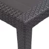 Barna rattan küllemű műanyag kerti asztal 79 x 79 x 72 cm
