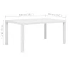 Fehér rattan hatású műanyag kerti asztal 150 x 90 x 72 cm