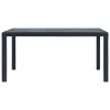 Antracit rattan hatású műanyag kerti asztal 150 x 90 x 72 cm