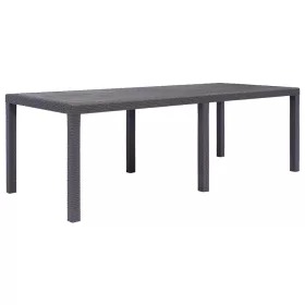   Barna rattan küllemű műanyag kerti asztal 220 x 90 x 72 cm