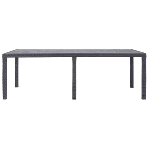 Barna rattan küllemű műanyag kerti asztal 220 x 90 x 72 cm