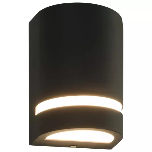 2 db fekete félhenger alakú kültéri fali lámpa 35 W