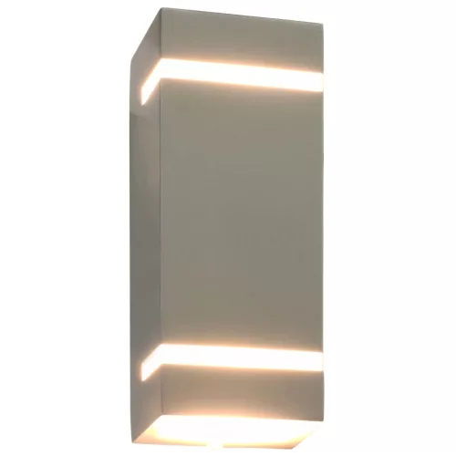 2 db ezüstszínű négyszögű kültéri fali lámpa 35 W