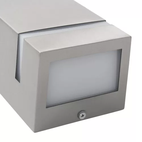 2 db ezüstszínű négyszögű kültéri fali lámpa 35 W