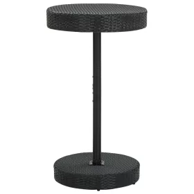 Fekete polyrattan kerti asztal 60,5 x 106 cm