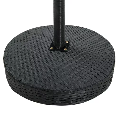 Fekete polyrattan kerti asztal 60,5 x 106 cm