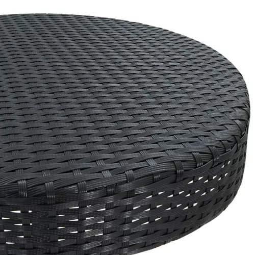 Fekete polyrattan kerti asztal 60,5 x 106 cm