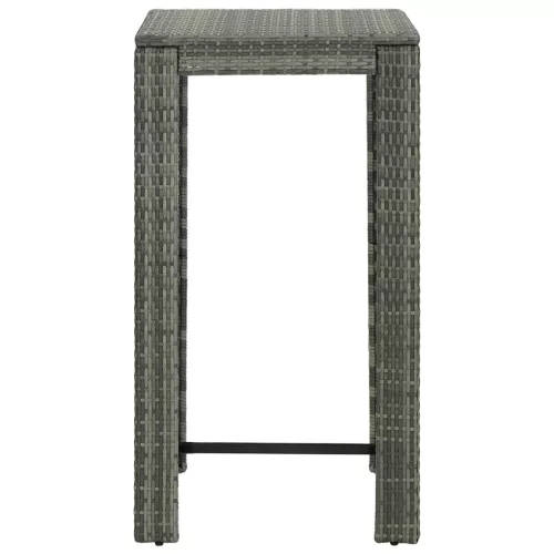Szürke polyrattan kerti bárasztal 60,5 x 60,5 x 110,5 cm