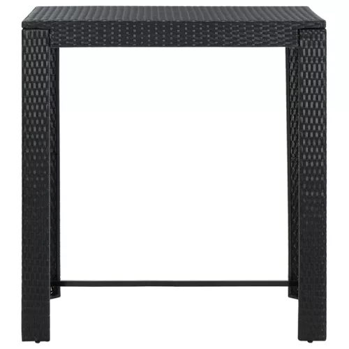 Fekete polyrattan kerti bárasztal 100 x 60,5 x 110,5 cm