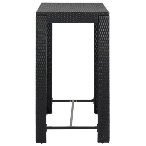 Fekete polyrattan kerti bárasztal 100 x 60,5 x 110,5 cm
