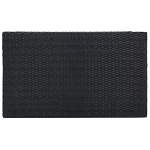 Fekete polyrattan kerti bárasztal 100 x 60,5 x 110,5 cm