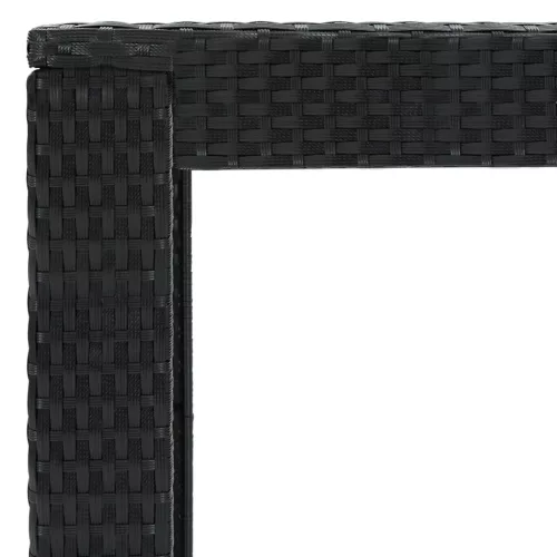 Fekete polyrattan kerti bárasztal 100 x 60,5 x 110,5 cm