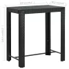 Fekete polyrattan kerti bárasztal 100 x 60,5 x 110,5 cm