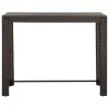 Barna polyrattan kerti bárasztal 140,5 x 60,5 x 110,5 cm