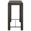 Barna polyrattan kerti bárasztal 140,5 x 60,5 x 110,5 cm