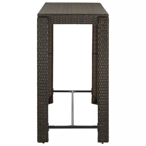 Barna polyrattan kerti bárasztal 140,5 x 60,5 x 110,5 cm