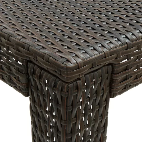 Barna polyrattan kerti bárasztal 140,5 x 60,5 x 110,5 cm