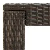 Barna polyrattan kerti bárasztal 140,5 x 60,5 x 110,5 cm