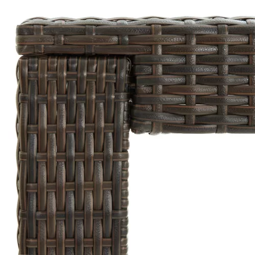 Barna polyrattan kerti bárasztal 140,5 x 60,5 x 110,5 cm