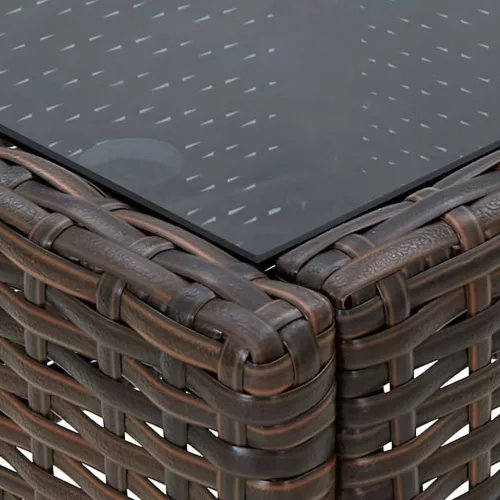 Barna polyrattan kerti asztal 75 x 40 x 37 cm