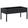 Fekete polyrattan kerti asztal 75 x 40 x 37 cm