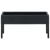 Fekete polyrattan kerti asztal 75 x 40 x 37 cm