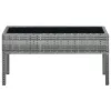 Szürke polyrattan kerti asztal 75 x 40 x 37 cm