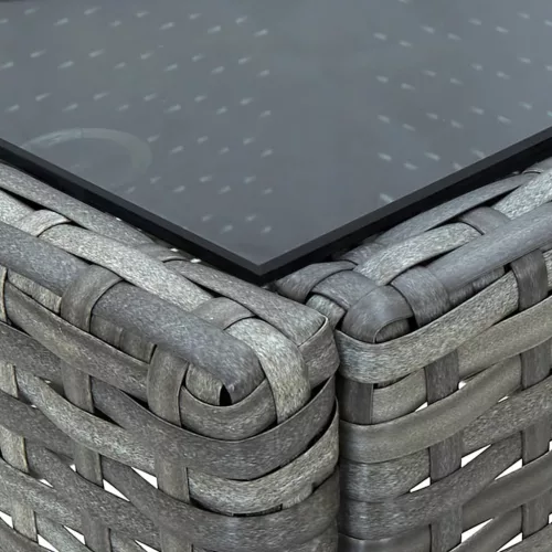 Szürke polyrattan kerti asztal 75 x 40 x 37 cm