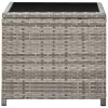 Szürke polyrattan és üveg dohányzóasztal 45 x 45 x 40 cm