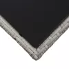 Szürke polyrattan és üveg dohányzóasztal 45 x 45 x 40 cm