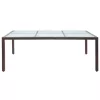 Barna polyrattan kültéri étkezőasztal 200 x 150 x 74 cm