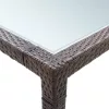 Barna polyrattan kültéri étkezőasztal 200 x 150 x 74 cm