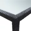 Fekete polyrattan kültéri étkezőasztal 200 x 150 x 74 cm