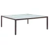 Barna polyrattan kerti étkezőasztal 200 x 200 x 74 cm