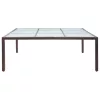 Barna polyrattan kerti étkezőasztal 200 x 200 x 74 cm