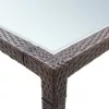 Barna polyrattan kerti étkezőasztal 200 x 200 x 74 cm