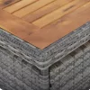 Szürke polyrattan és tömör akácfa kültéri étkezőasztal