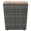 Szürke polyrattan és tömör akácfa teázóasztal 41,5x41,5x43 cm
