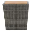 Szürke polyrattan és tömör akácfa teázóasztal 41,5x41,5x43 cm