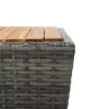 Szürke polyrattan és tömör akácfa teázóasztal 41,5x41,5x43 cm