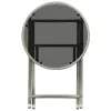 Szürke polyrattan és edzett üveg teázóasztal 60 cm