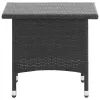 Fekete polyrattan teázóasztal 50 x 50 x 47 cm
