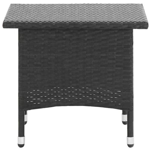 Fekete polyrattan teázóasztal 50 x 50 x 47 cm