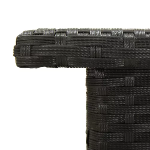 Fekete polyrattan teázóasztal 50 x 50 x 47 cm
