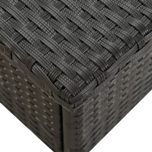 Fekete polyrattan teázóasztal 50 x 50 x 47 cm