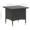 Fekete polyrattan teázóasztal 50 x 50 x 47 cm